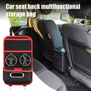Органайзер для хранения на заднем сиденье автомобиля, складной подстаканник, автомобильные органайзеры для спинок сидений, дорожные аксессуары для автомобиля красный