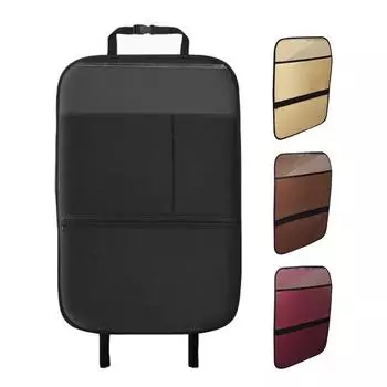 Органайзер для хранения на заднем сиденье автомобиля, противоударная накладка на заднее сиденье автомобиля, многофункциональные карманы для хранения в автомобиле, автомобильные аксессуары коричневый