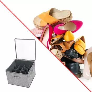 Органайзер для хранения обуви, 16 отделений, легкий, портативный, с прозрачным складным механизмом
