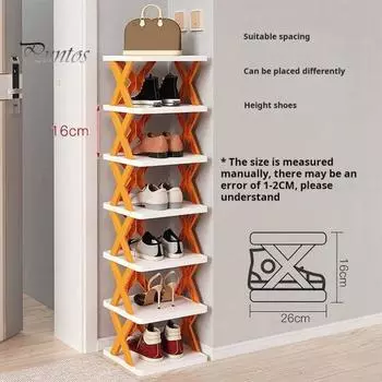Органайзер для хранения обуви. Многослойный дизайн. Прочная несущая способность. Отличная устойчивость. Легко устанавливается. Съемная вертикальная полка для обуви. Triple Layer оранжевый