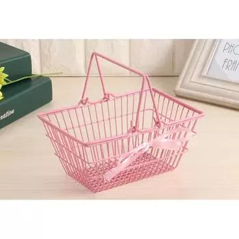 Органайзер для хранения Pink Girl Mini Storage Basket Desktop Finishing Cosmetics Jewelry Storage Organizador Laundry Bask Small