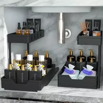 Органайзер для хранения под раковиной, выдвижной шкаф, органайзер, выдвижная полка, органайзеры и системы хранения под раковиной для кухни белый