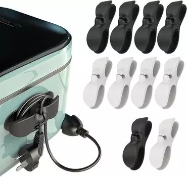 Органайзер для хранения шнура кухонной техники со скрытым креплением сзади белый