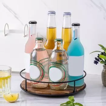 Органайзер для хранения вещей, многофункциональный вращающийся на 360 градусов деревянный поворотный столик Lazy Susan, органайзер для кухонной столешницы