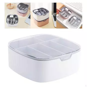 Органайзер для кабелей, ящик для хранения, сортировщик USB-кабелей для ящика стола белый