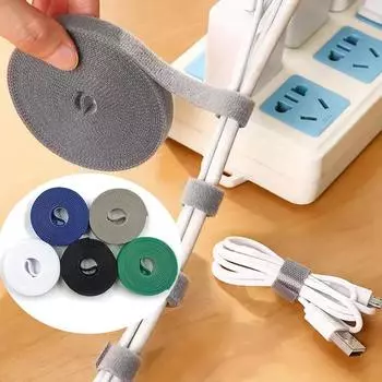 Органайзер для кабеля данных Фиксатор кабеля Липучка Самоклеящаяся лента для переплета Намотчик Органайзер для переплета #C0TWK# белый