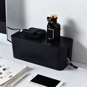 Органайзер для кабеля Съемная верхняя крышка Боковые отверстия Застежка-пряжка Защита от поражения электрическим током Влагонепроницаемый Рассеиватель тепла Контейнер для кабеля Поставка в спальню S белый