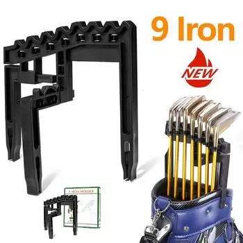 Органайзер для клюшек для гольфа вмещает 9 клюшек, стойка для держателя клюшек для гольфа с защитой от сотрясений и регулируемой шириной, кронштейн для демонстрации клюшек для гольфа, аксессуары для гольфа чёрный