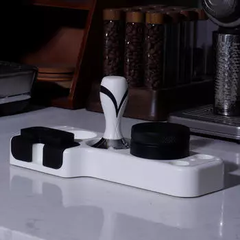 Органайзер для кофейной станции с нескользящей основой для оборудования для приготовления эспрессо белый