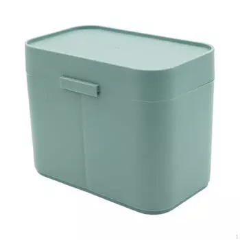 Органайзер для косметических подушечек с разделенными секциями для хранения в ванной комнате зелёный