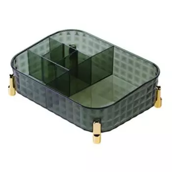 Органайзер для косметики Лоток большой емкости для хранения на столешнице для кистей помады средств по уходу за кожей Зеленый зелёный