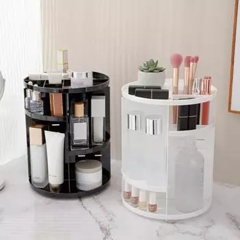 Органайзер для косметики, ящик для хранения, большая вместимость, многоцелевой, прозрачный, вращающийся на 360 градусов, органайзер для косметики, косметический дисплей чистый