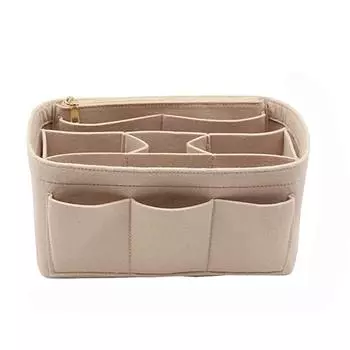 Органайзер для косметики, войлочная вставка для косметики, органайзер для косметики с несколькими карманами, большая вместимость, съемный вкладыш для сумки