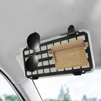 Органайзер для козырька Модернизированный солнцезащитный козырек Жесткая панель для хранения солнцезащитного козырька автомобиля Модульная полка для хранения Аксессуары для салона автомобиля чёрный