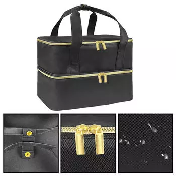 Органайзер для лака для ногтей, сушилка, двухслойный чехол с ручкой, секции для хранения инструментов для макияжа