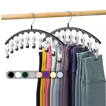 Органайзер для леггинсов для шкафа, металлические вешалки для брюк для йоги с зажимами, экономящий место подвесной органайзер для шкафа, покрытые органайзеры для шкафа и хранения 1Pcs