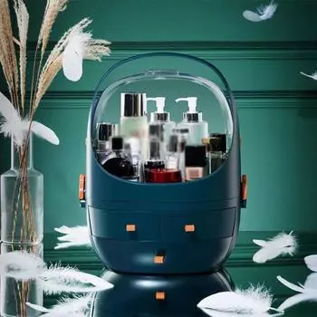 Органайзер для макияжа, ящик для хранения косметики, настольный ящик для ювелирных изделий, лак для ногтей, контейнер для лака для макияжа, большая емкость, органайзер для стола 25*22*32.5cm