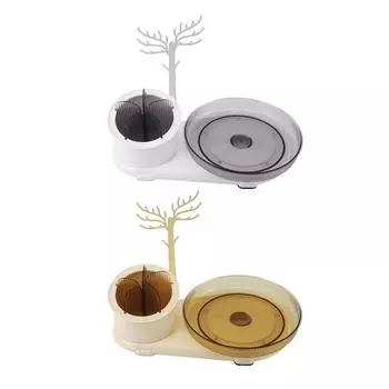 Органайзер для макияжа, вращающийся на 360 градусов органайзер для кистей для макияжа, подставка для ювелирных изделий, настольное хранилище Tr Pearl White