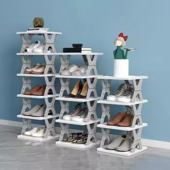 Органайзер для обуви с пыленепроницаемыми отсеками, складная конструкция, большая вместимость, портативная складная стойка для хранения обуви 2Grids оранжевый