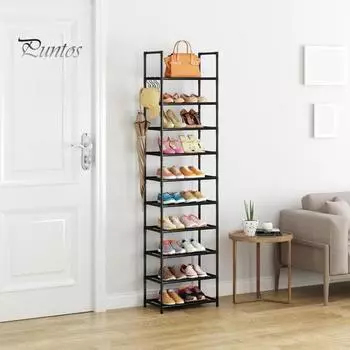 Органайзер для обуви Высокая устойчивость Большая вместимость Сильная несущая способность Простая установка Многослойная полка для хранения обуви на высоком каблуке чёрный