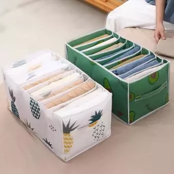 Органайзер для одежды, печать, экономия места, складной ящик для хранения одежды из ткани с разделителями для ежедневного использования 9Grid белый