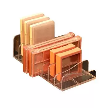 Органайзер для палеток теней для век, прозрачная разделенная стойка для хранения палеток для макияжа на туалетном столике