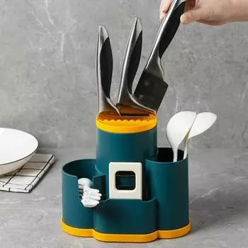 Органайзер для палочек для еды. Полезная, простая установка. Органайзер для палочек для еды с полым дном. Ложки, ножницы. Органайзер для кухонных столовых приборов. Полка для хранения палочек для еды. оранжевый