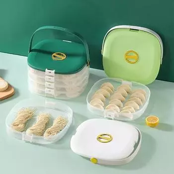 Органайзер для пельменей, многослойная прозрачная коробка большой емкости с ручкой, многофункциональная, для сохранения свежести пищевых продуктов, рассчитанная на время Five Layers белый