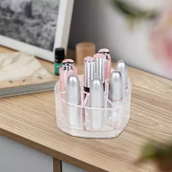 Органайзер для помады, держатель для настольного прозрачного косметического ящика, дисплей для кисточек в комнате