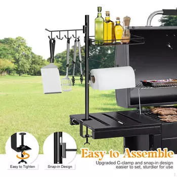 Органайзер для принадлежностей для гриля, стойка для хранения принадлежностей для барбекю и крючок для инструментов, держатель для принадлежностей для использования на открытом воздухе