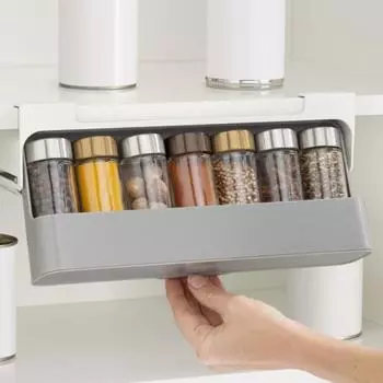 Органайзер для приправ, настенный, регулируемый, ящик для приправ, не требующий перфорации, полка для хранения приправ, полка для контейнеров для специй