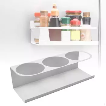 Органайзер для приправ, вешалка для бутылок, стальной кухонный аксессуар, боковое крепление, компактный холодильник белый