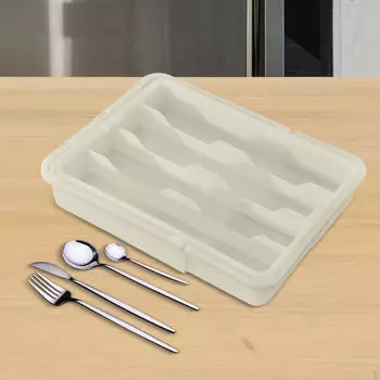 Органайзер для ящиков для товаров, столовое серебро, расширяемая регулируемая посуда для жизни белый