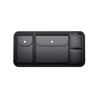 Органайзер для солнцезащитного козырька автомобиля, чехол для хранения солнцезащитных очков из искусственной кожи, держатель для купюр, карт, CD, телефона, коробка для хранения 1pc чёрный