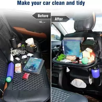 Органайзер для спинки сиденья автомобиля Коврики для ног Подстаканник Искусственная кожа Защитное покрытие для заднего сиденья Аксессуары для салона автомобиля вино красного