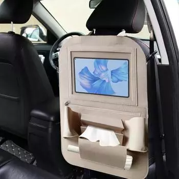 Органайзер для спинки сиденья автомобиля Органайзер для планшета Подставка для ковриков Многофункциональный протектор заднего сиденья Войлочный органайзер для сиденья автомобиля Назад чёрный