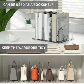 Органайзер для сумок, разделитель, гладкий край, без заусенцев, простая в установке, регулируемая прозрачная сумка S