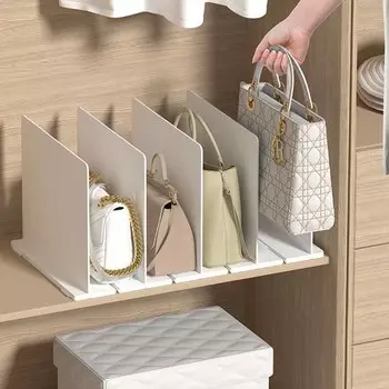 Органайзер для сумок в шкафу, регулируемые прозрачные разделители полок, разделитель для сумок в шкафу, органайзеры для сумок