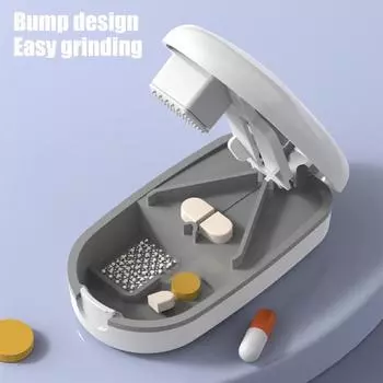 Органайзер для таблеток с резаком, пищевой, без BPA, многоцелевой, компактный дизайн белый