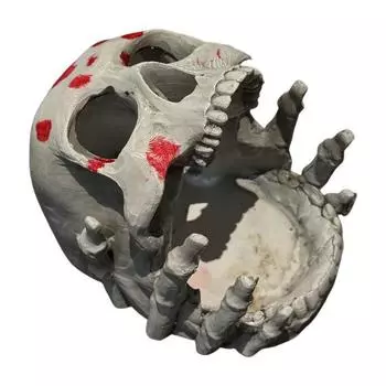 Органайзер для украшений в виде черепа, держатель для колец на руку в виде скелета с подставкой для безделушек в виде черепа, готическая жуткая подставка для украшений, колец, ожерелий