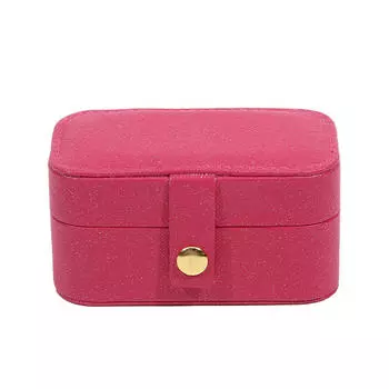 Органайзер для ювелирных изделий из искусственной кожи для колец, ожерелий, серег, дорожный, портативный, минималистичный кейс для хранения с мягкой подкладкой, подарочная коробка для женщин One Size розы красного