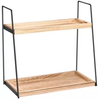 Органайзер для ванной комнаты, двухъярусная деревянная полка для хранения косметики, экономящая место, многоцелевая тумба под туалетный столик