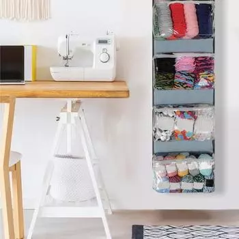 Органайзер для вязания крючком, сумка для хранения пряжи, большая вместимость, несколько отделений, застежка-молния, вязание крючком