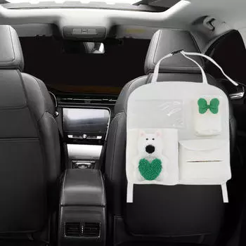 Органайзер для заднего сиденья автомобиля, подвесная сумка для мусора, простая установка, регулируемая, моющаяся зелёный