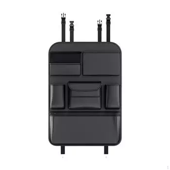 Органайзер для заднего сиденья автомобиля, сетчатый карман, держатель для салфеток, сумка для хранения вещей из искусственной кожи, чашки для