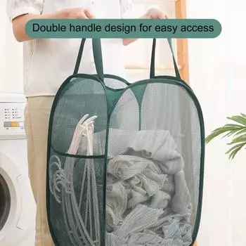 Органайзер, моющийся, превосходный, влагостойкий, домашняя сетчатая корзина для белья, корзина для хранения белья A зелёный