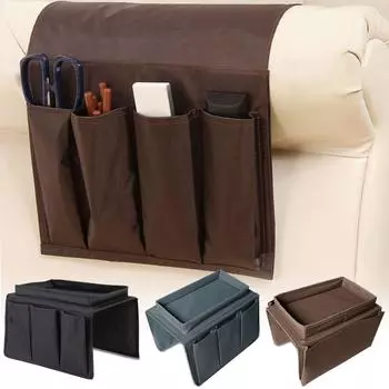 Органайзер на подлокотнике для дивана с подставкой для чашек, дистанционный держатель, прикроватные карманы для хранения, сумка One Size