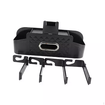 Органайзер на заднее сиденье автомобиля, подвесной ящик для хранения на спинке сиденья, простая установка, многофункциональный с телефоном чёрный