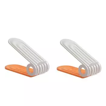 Органайзер с отделениями для обуви, регулируемая двухслойная стопка для обуви, четырехпозиционная конструкция с регулируемой высотой, компактный держатель для хранения обуви One Size