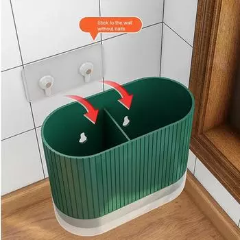 Органайзеры для кухонных принадлежностей 2 корзины Стойка настенная Свободный слив для перфорации Бытовая скандинавская стойка для палочек для еды Ложка Нож Коробка для хранения зелёный